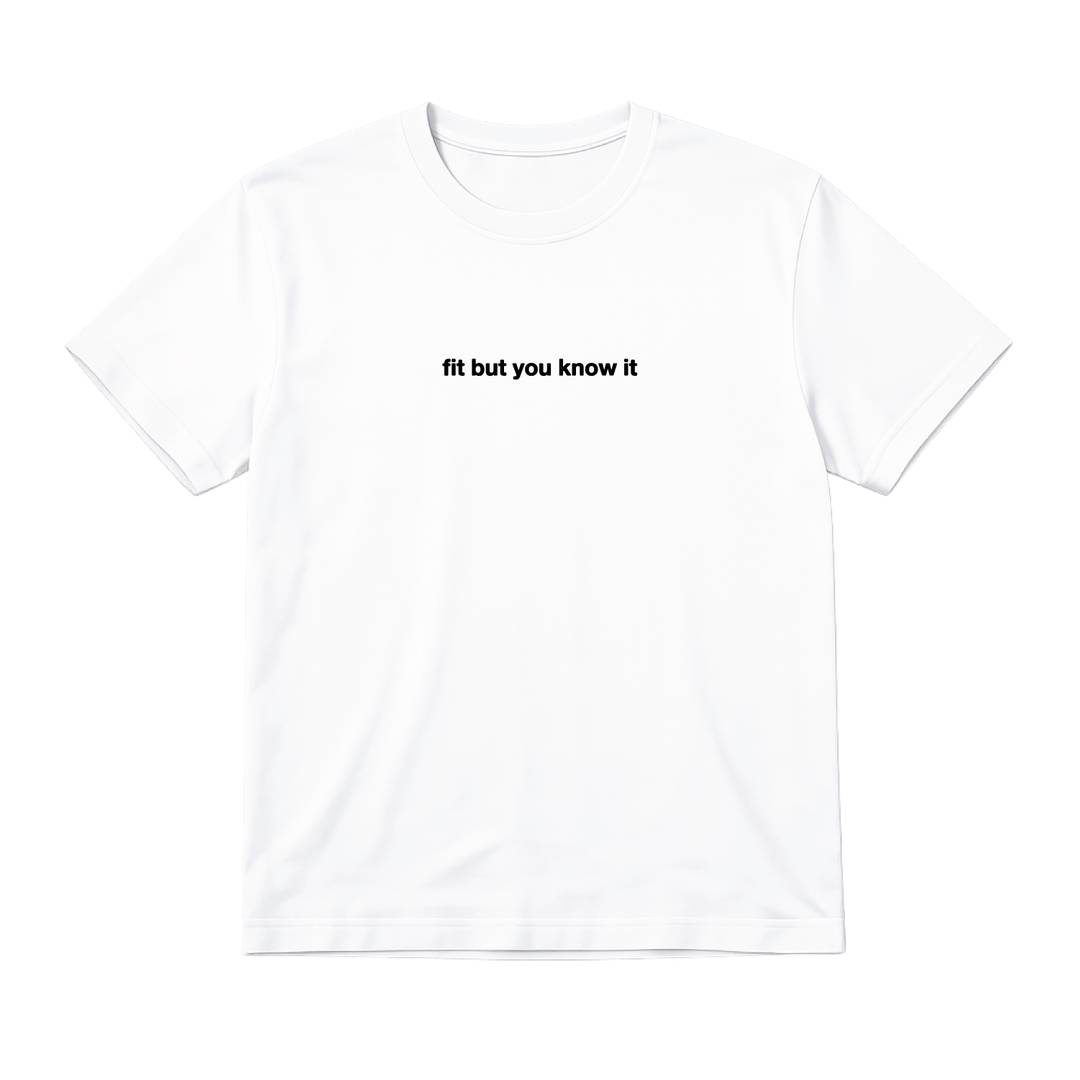 Womens Y2K Slogan Baby Tee | White Cropped Fitted Cotton T-Shirt with Cheeky 2000s British Music Nostalgia Print
