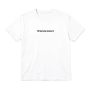 Womens Y2K Slogan Baby Tee | White Cropped Fitted Cotton T-Shirt with Cheeky 2000s British Music Nostalgia Print