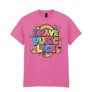 Adults Pink Stag Do T-Shirt | I Have Pubic Lice Funny Slogan Tee | 100% Cotton