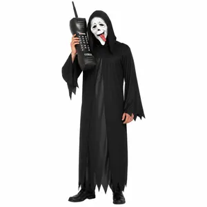 Adult Halloween Screamer Costume | Cape, Mask & Inflatable Phone Set