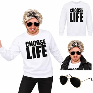 Adults 80s Pop Icon Costume | Choose Life Sweatshirt, Wig & Glasses