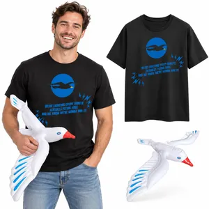 Adult Football Fan T-Shirt | Black Tee & Inflatable Seagull Gift Set