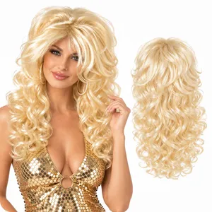 Adult Blonde Curly Wig | Country Star Halloween Fancy Dress Costume