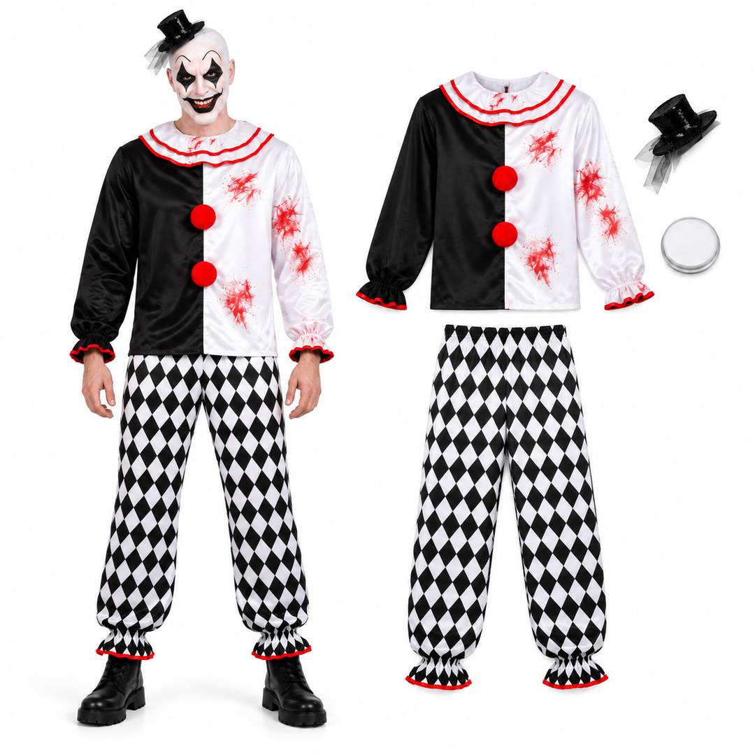 Adults Terrifying Clown Costume | Halloween Horror Set