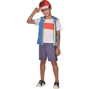 Cartoon Trainer Costume | Fancy Dress Vest & Cap