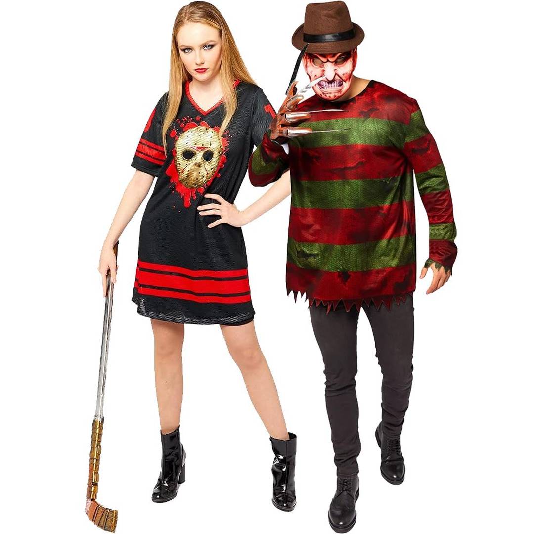 Freddy Krueger Couples Costume | Adult Horror Halloween Fancy Dress