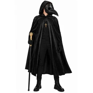 Plague Doctor Halloween Costume | Adult 5-Piece Cape Mask Cane Set