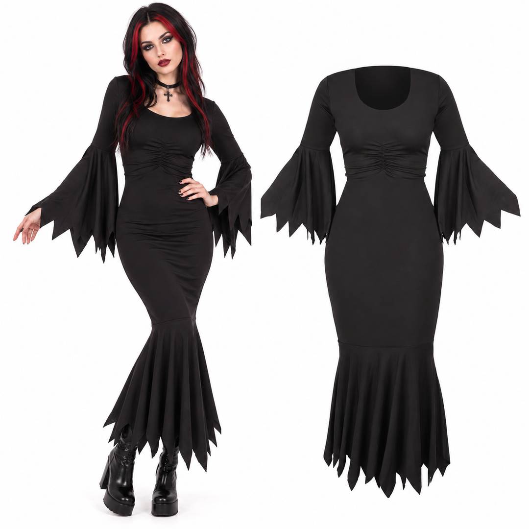 Gothic Black Vampiress Dress