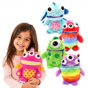 Worry Yummy Large 11" Monster Plush Toys – Zip Mouth Childs Anxiety Soft Toy for Kids