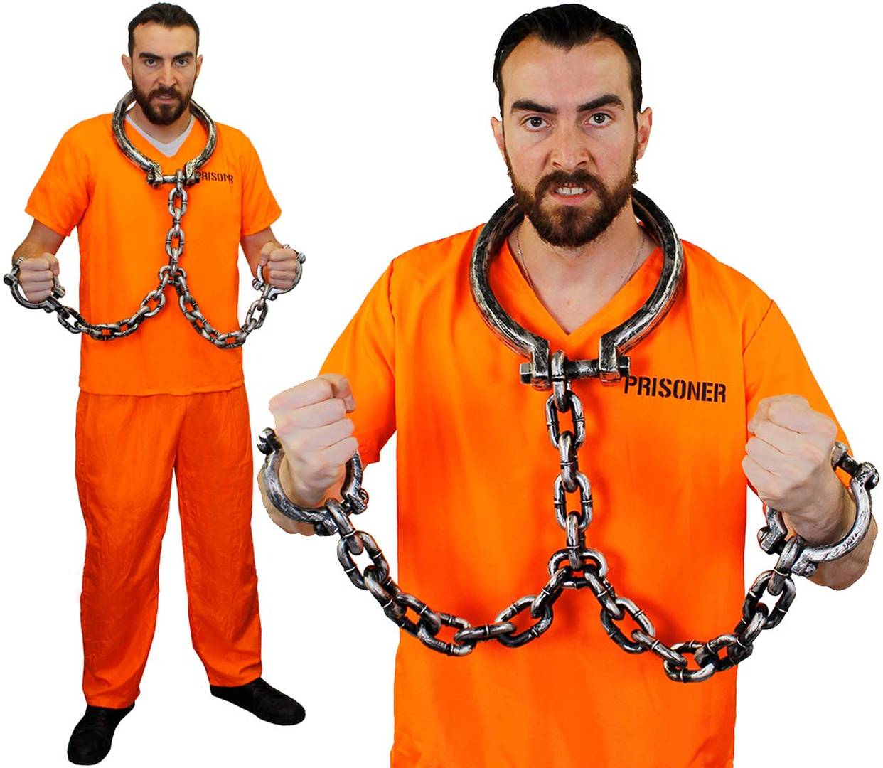 Adults Orange Prisoner Costume | Halloween Fancy Dress