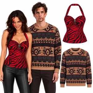 Adult Halloween Couples Costume | Zebra Top & Patterned Jumper Bear and Nikki Obsession Inspired Outfit