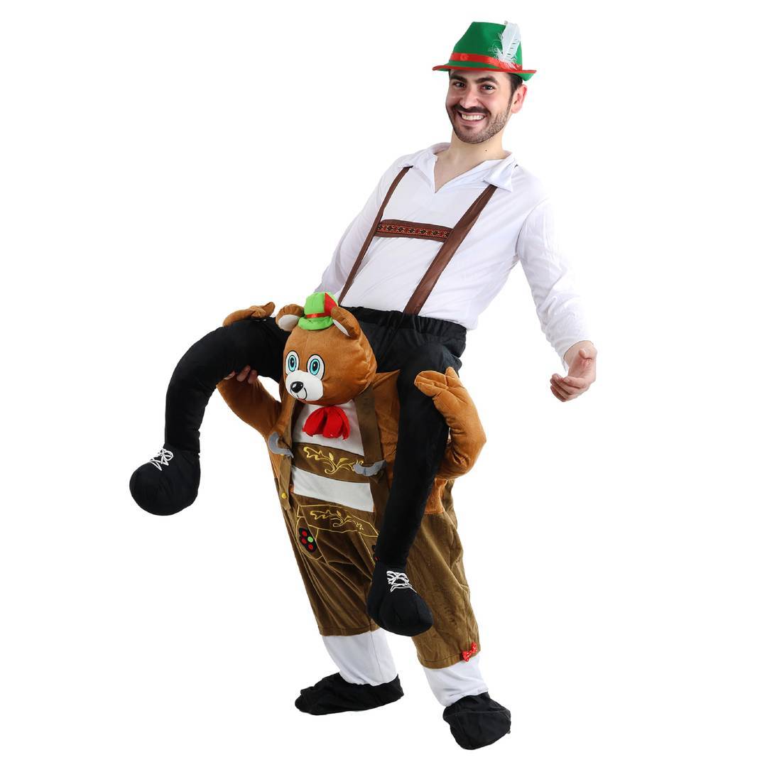 Adult Bavarian Bear Costume | Oktoberfest Ride-On Fancy Dress Outfit