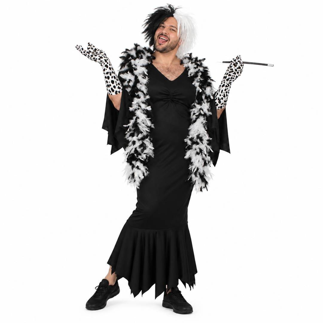 Evil Dog Lady Stag Do Costume Set | 5 Piece Black Villain Outfit