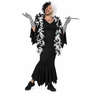 Evil Dog Lady Stag Do Costume Set | 5 Piece Black Villain Outfit