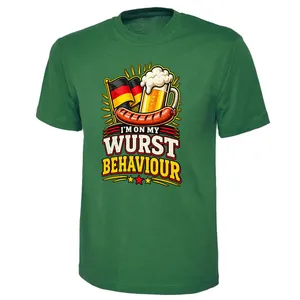 Adults Oktoberfest T-Shirt | Wurst Behaviour Kelly Green Tee