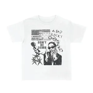 Ladies Hip Hop Rap Concert Baby Tee | Black Print White T-Shirt