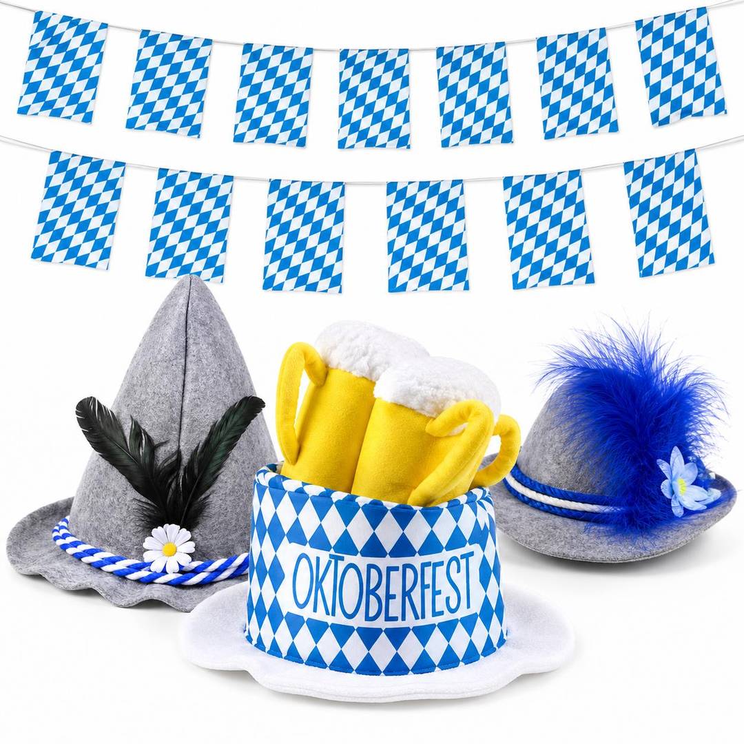 Adult Oktoberfest Bavarian Hat Bundle | Beer Festival Fancy Dress