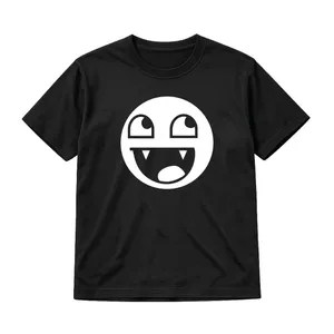Adults Funny Vampire Face T-Shirt | Unisex Black Cotton Graphic Tee | Bold Cartoon Vampire Print