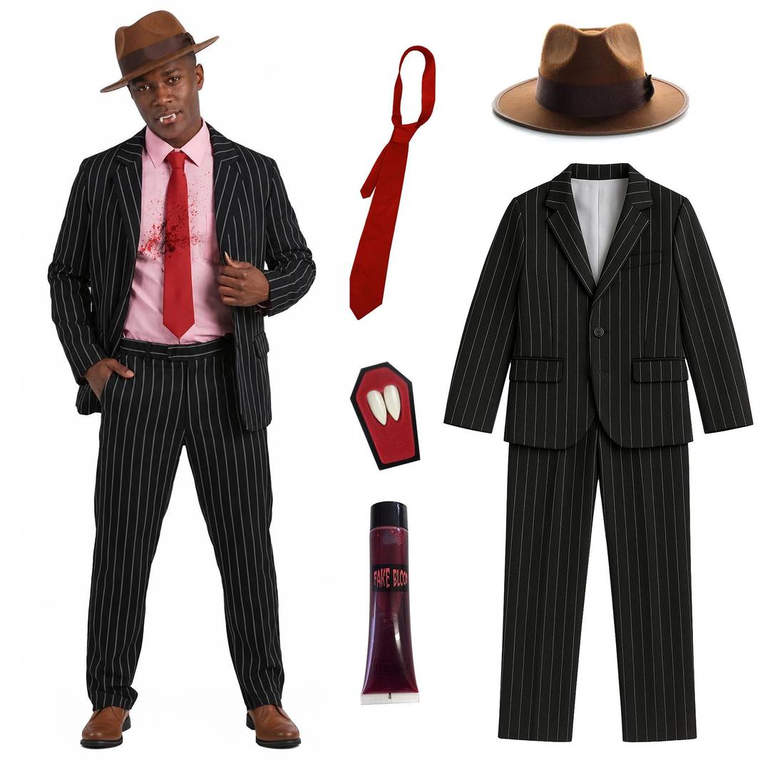 Adult Vampire Gangster Costume | 1930s Halloween Fancy Dress