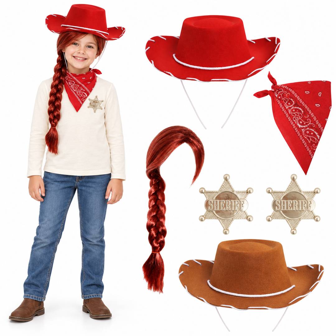 Kids Cowboy & Cowgirl Costume Set | Western Fancy Dress Accessories