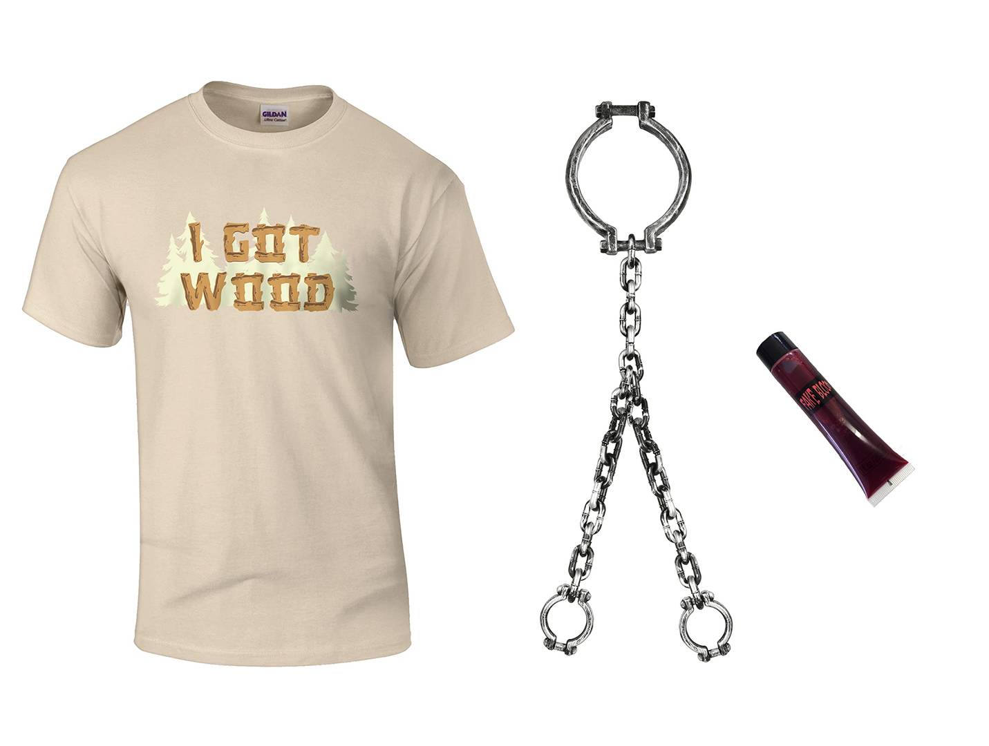 Zombie I Got Wood Halloween Costume | Adult T-Shirt Fancy Dress Set