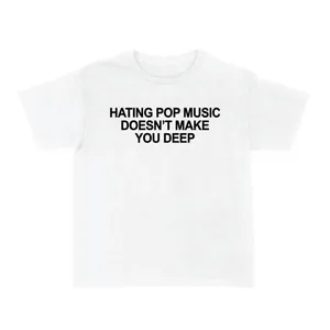 Womens Pop Music Lyrics Baby Tee - White Y2K Cropped Fitted T-Shirt with Iconic Song Quote Graphic - Ladies Music Fan Karaoke Festival Girls Night Out Gift Top