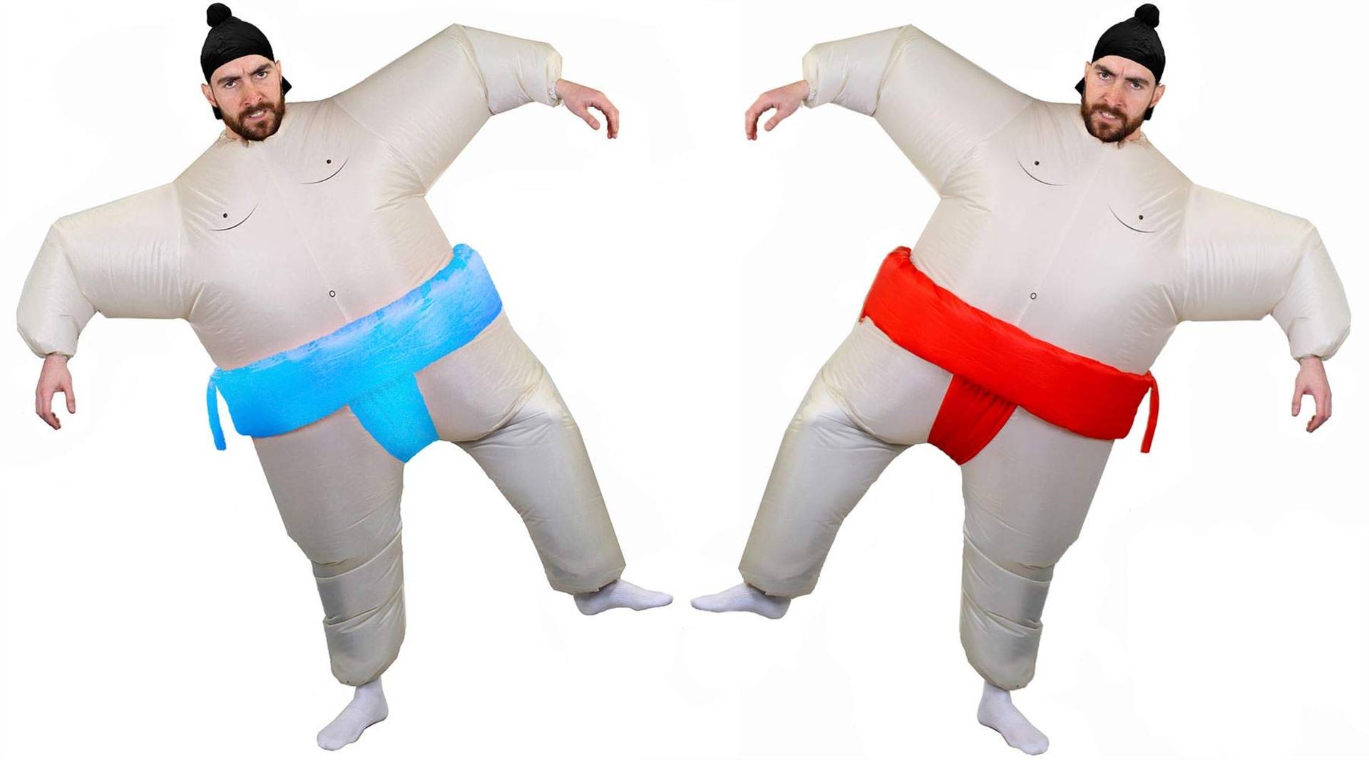 Adult Red Blue Inflatable Sumo Pair | Fancy Dress Wrestler Set