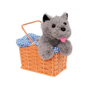 Toto Soft Dog Toy with Blue Gingham Basket