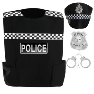Adult Police Officer Costume | Halloween Fancy Dress Vest Hat Set