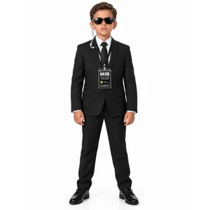Kids Secret Agent Costume | Spy Fancy Dress Outfit Suit Tie Glasses