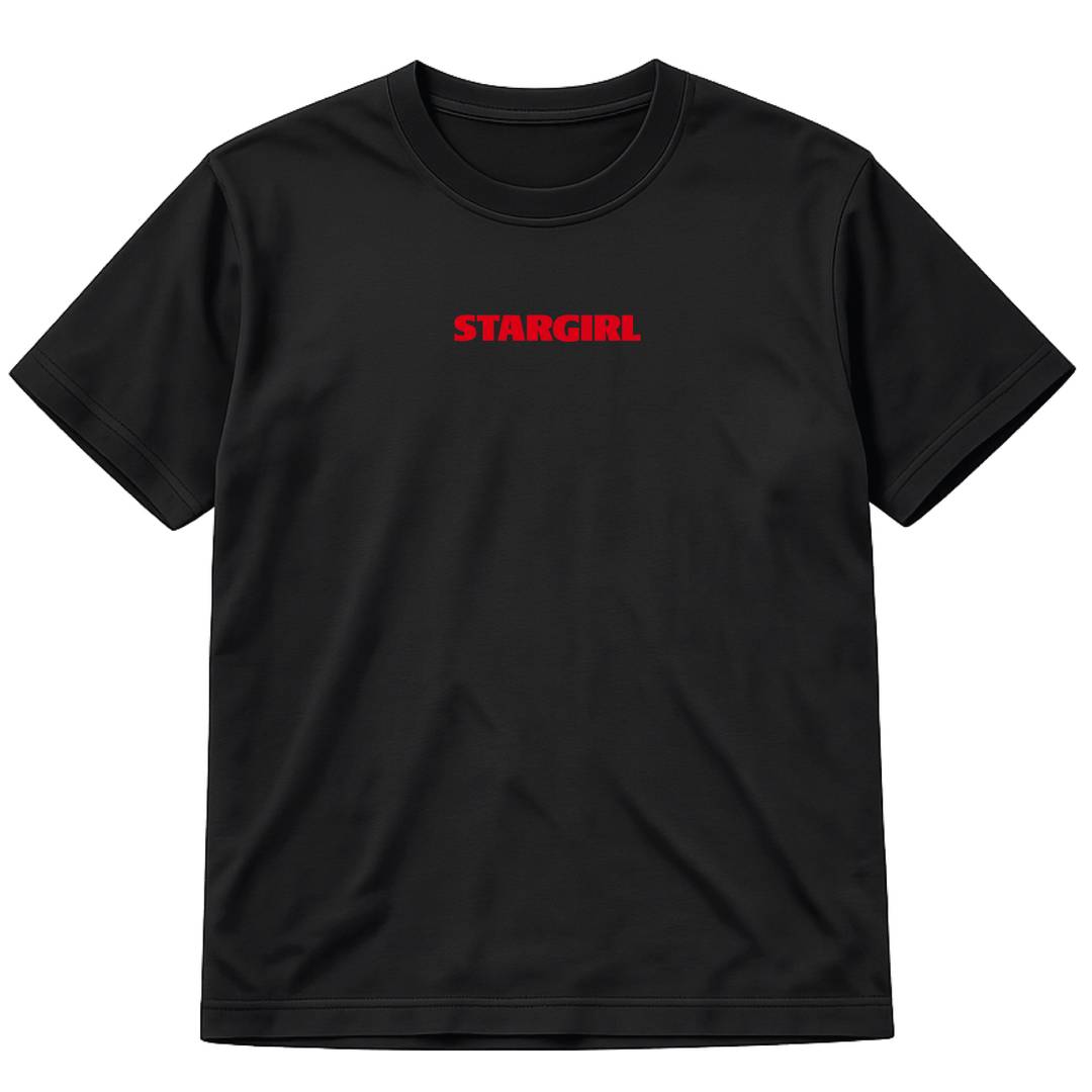 Adult Unisex Casual Black T-Shirt | Red Print Concert Gig Tee