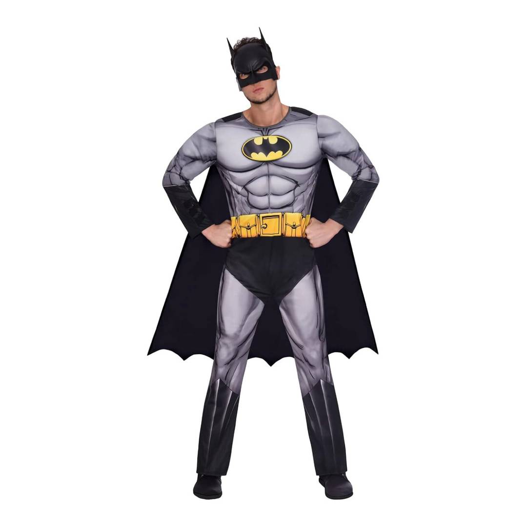 Adults Licensed Batman Costume | Cape & Cowl Fancy Dress Outfit