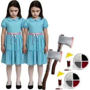Girls Haunted Twins Costume Set | Halloween Twin Dress Duo Pack