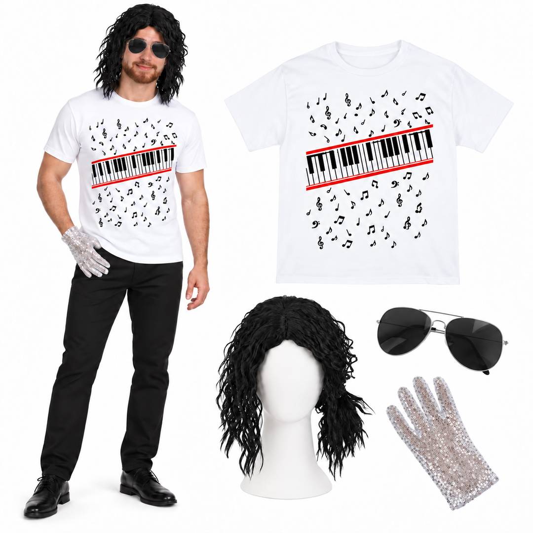 Adult 80s Pop Icon Costume Set | Retro Music Fancy Dress Outfit