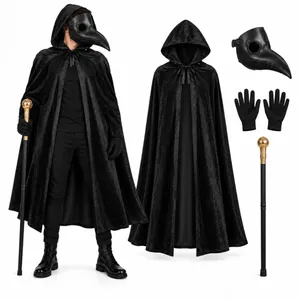 Adult Plague Doctor Costume | Halloween Cape, Cane & Mask Set
