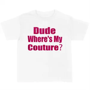 Womens Baby Tee | White Slogan Print Cropped Top | Noughties 2000s Fancy Dress | 100% Cotton