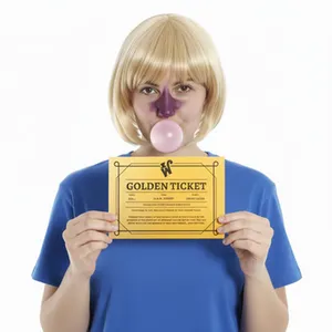 Adult Golden Ticket Costume Set | World Book Day Fancy Dress Purple Wig