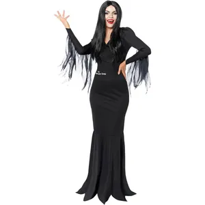 Official Morticia Addams Costume | Womens Black Dress & Wig