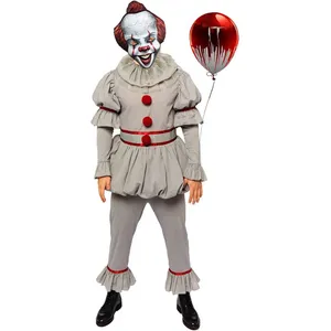 Mens Halloween Scary Clown Costume | Adult Horror Fancy Dress Outfit