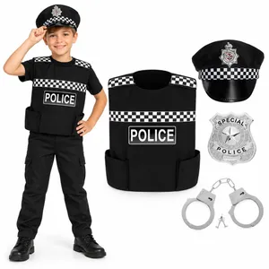 Kids Police Costume Set | Vest, Cop Hat, Badge & Toy Handcuffs