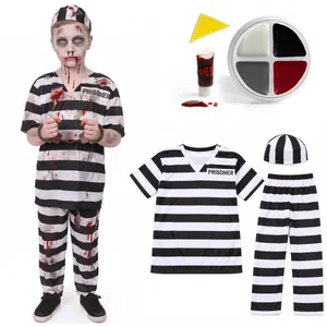 Kids Halloween Zombie Prisoner Costume | Convict Fancy Dress Set