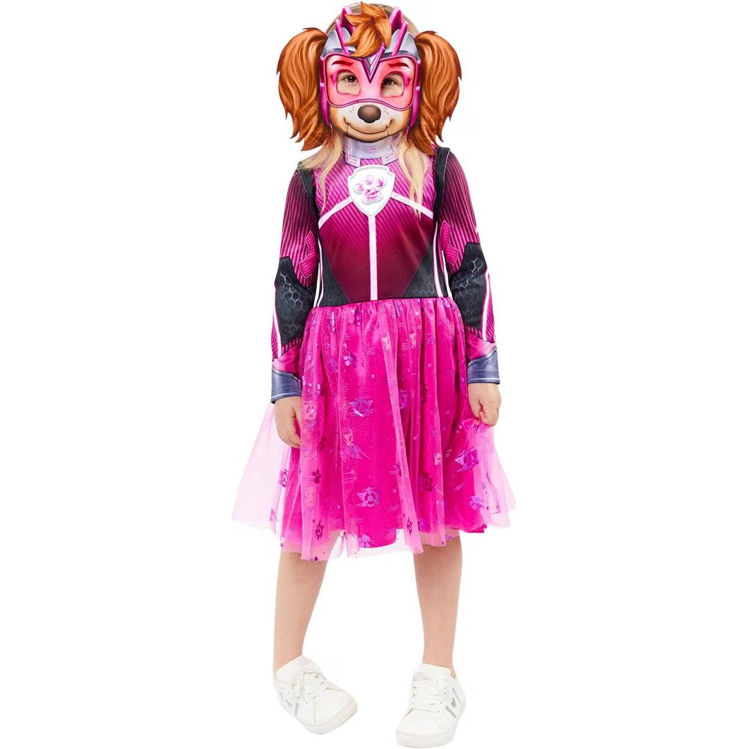 Girls Pink Puppy Rescue Costume | Glow in the Dark Fancy Dress Outfit