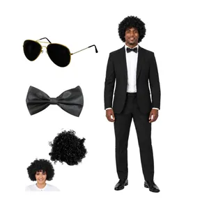 Adults King Of Pop Legend Suit Costume Set Black Fancy Dress Party Outfit 80s Icon Theme Look