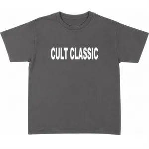 Womens Cult Classic Concert Baby Tee | Charcoal Print Top