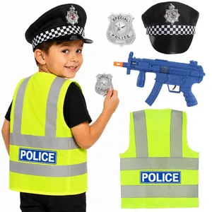 Kids Police Costume Set | Hi Vis Vest, Hat, Badge & Gun