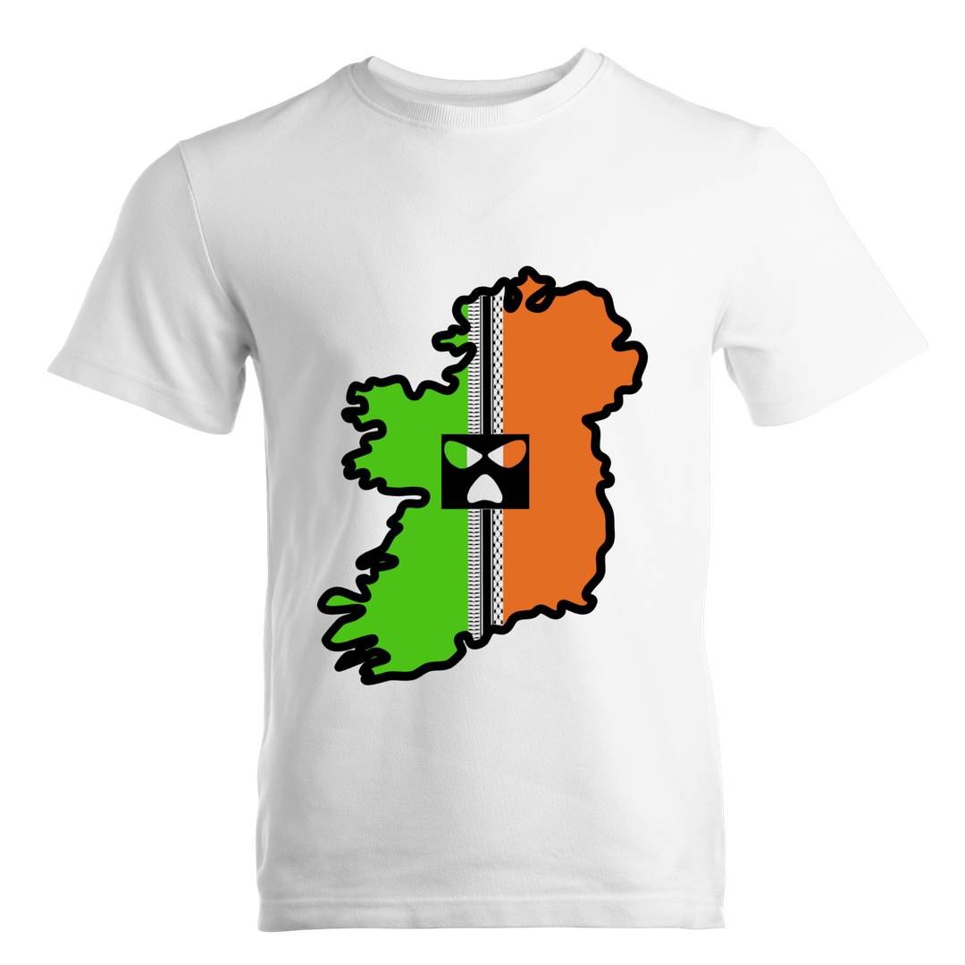 Ireland Map Print T-Shirt - White Adult Concert Festival Tee