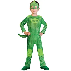 Kids PJ Masks Gekko Costume | Halloween Jumpsuit, Tail & Mask