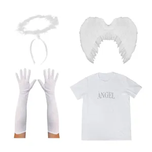 Kids Halloween Angel Costume | White Fancy Dress Set with Wings & Halo