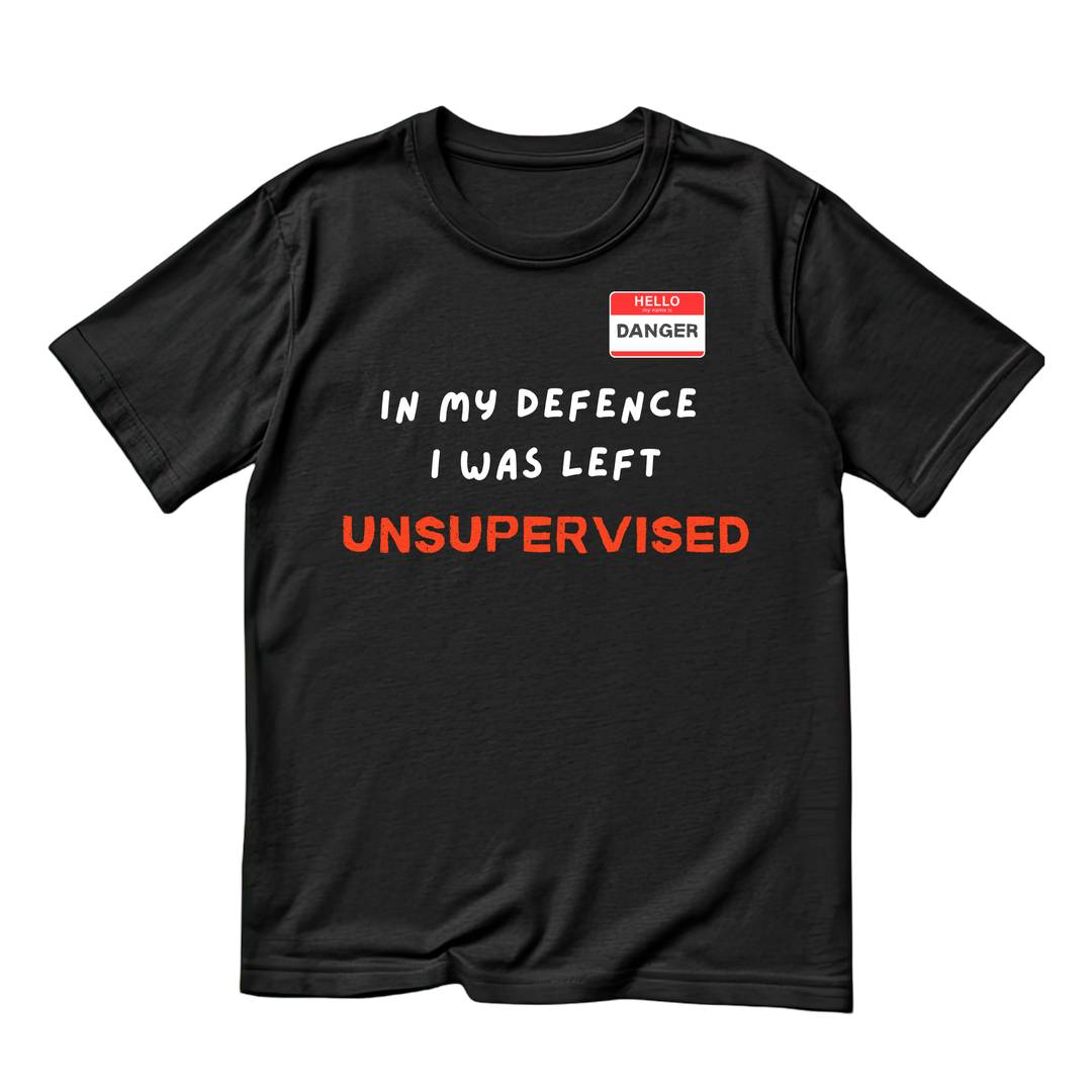 In My Defence T-Shirt Black | Funny Slogan Stag Hen Night Out Tee