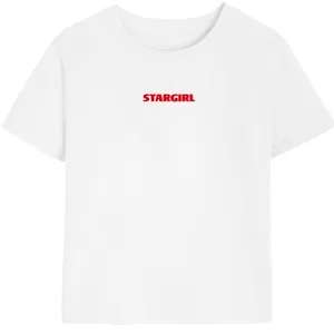 Stargirl Concert Tee | Red Print Fitted White Baby Tee Top